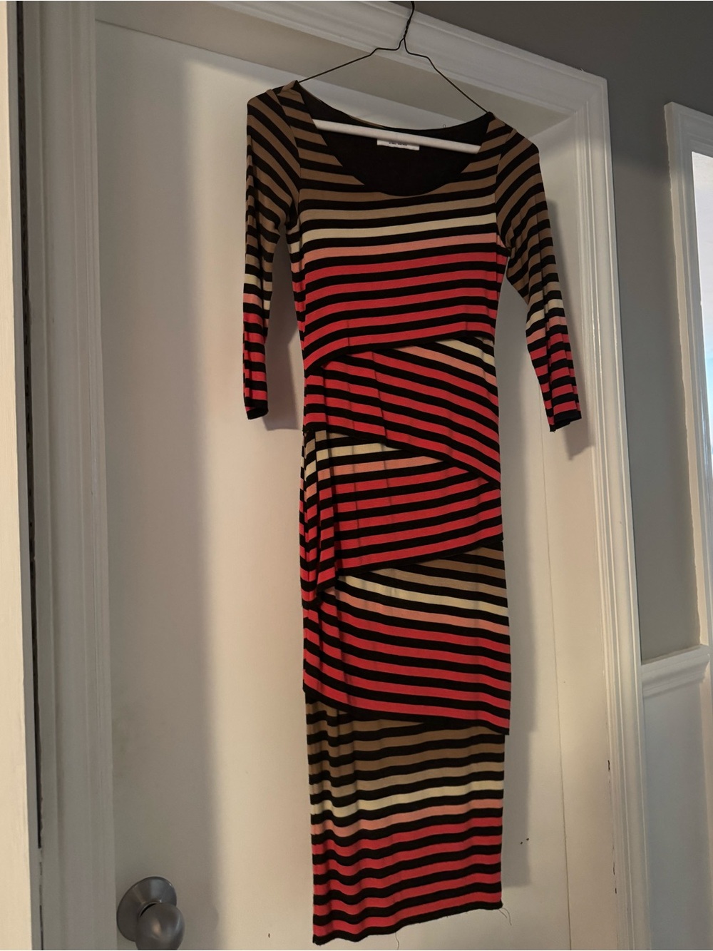 Bailey 44 Anthropologie Striped Knit Zig Zag Column Scoop Neck Dress